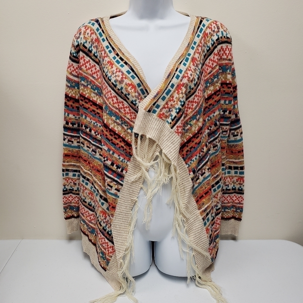 Ya Los Angeles Womens Cardigan Fringe Colorful One Size - Picture 1 of 6